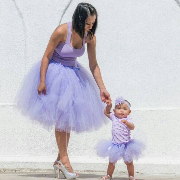 Mother Daughter Lavender Tutu Set with Satin Bow